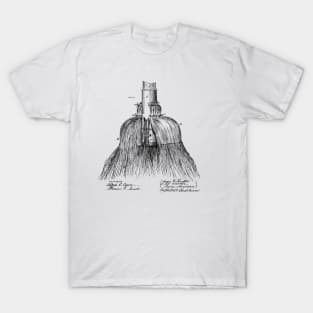 Broom Handle Socket Vintage Patent Hand Drawing T-Shirt